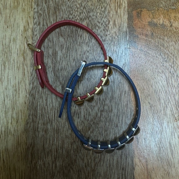 Michael Kors Leather Pyramid Stud B red and blue bundle - Picture 11 of 15